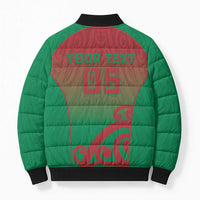 Custom Onehunga High School Bomber Puffer Jacket Maori Koru Pattern