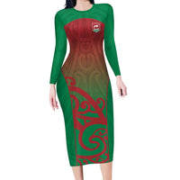 Custom Onehunga High School Family Matching Long Sleeve Bodycon Dress and Hawaiian Shirt Maori Koru Pattern