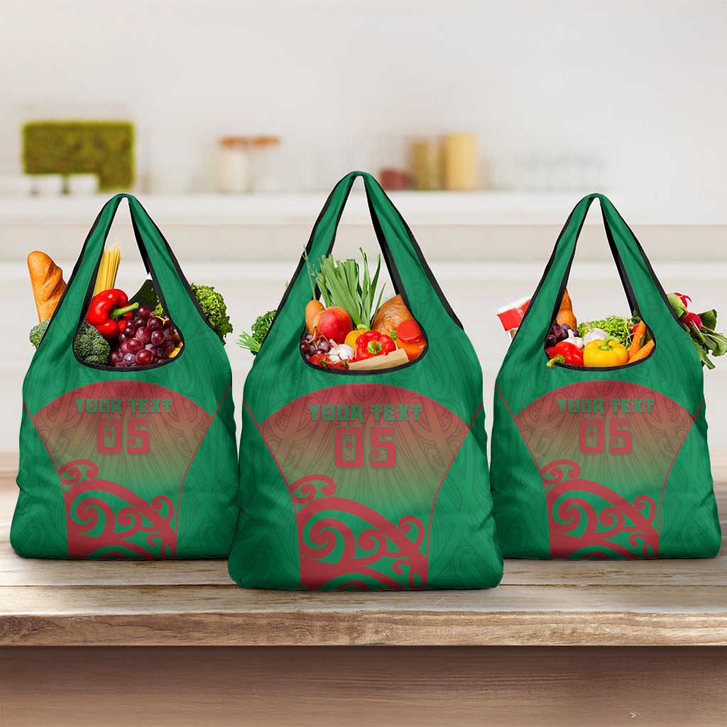 Custom Onehunga High School Grocery Bag Maori Koru Pattern