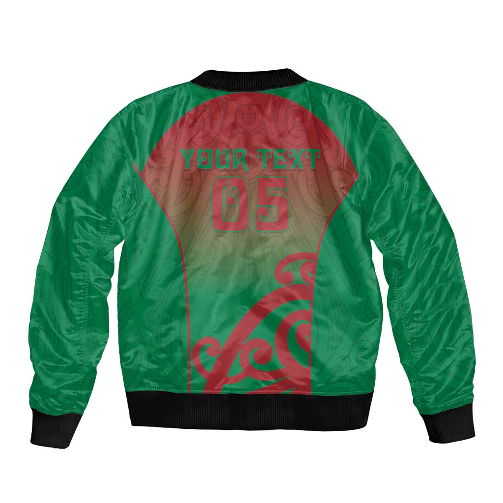 Custom Onehunga High School Sleeve Zip Bomber Jacket Maori Koru Pattern LT05 - Polynesian Pride