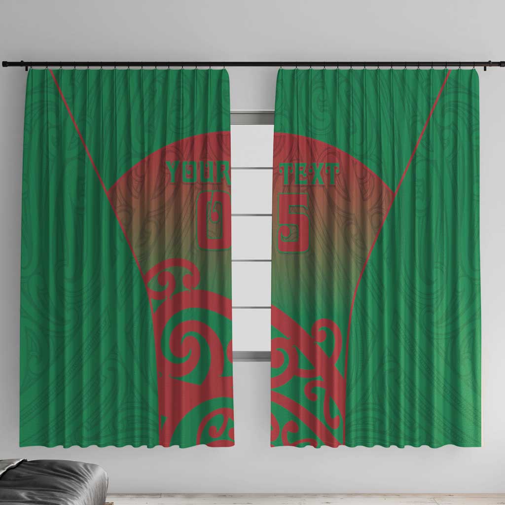 Custom Onehunga High School Window Curtain Maori Koru Pattern