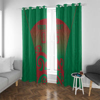 Custom Onehunga High School Window Curtain Maori Koru Pattern