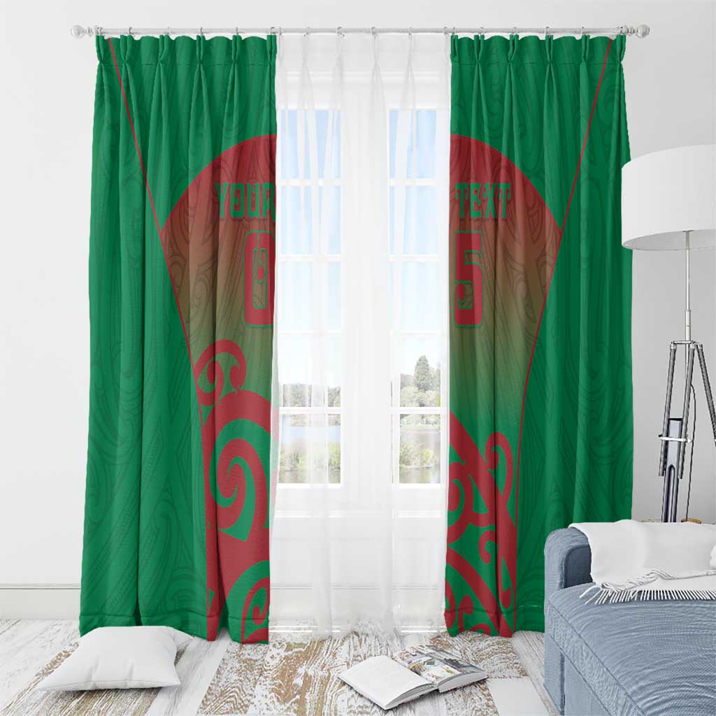 Custom Onehunga High School Window Curtain Maori Koru Pattern