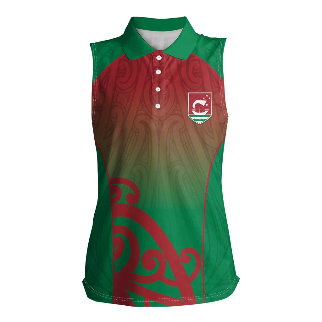 Custom Onehunga High School Women Sleeveless Polo Shirt Maori Koru Pattern