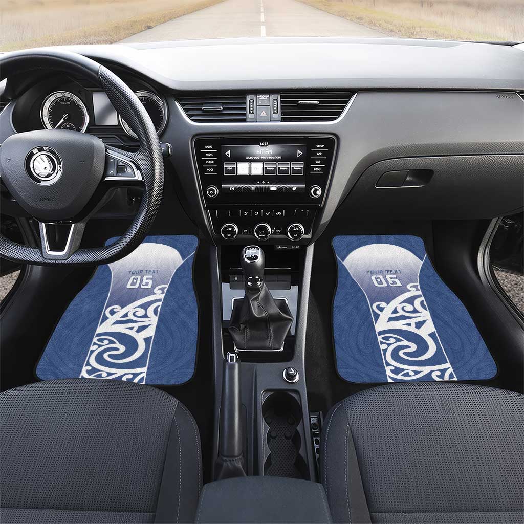 Custom New Zealand Aotea College Car Mats Maori Koru Pattern LT05 Set 2pcs - Front Blue - Polynesian Pride
