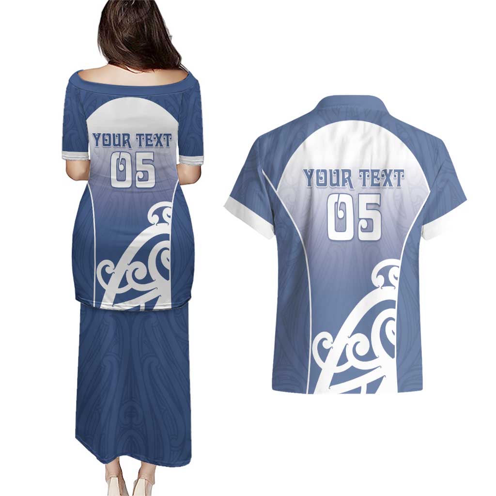 Custom New Zealand Aotea College Couples Matching Puletasi and Hawaiian Shirt Maori Koru Pattern LT05 - Polynesian Pride