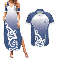 Custom New Zealand Aotea College Couples Matching Summer Maxi Dress and Hawaiian Shirt Maori Koru Pattern