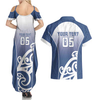 Custom New Zealand Aotea College Couples Matching Summer Maxi Dress and Hawaiian Shirt Maori Koru Pattern