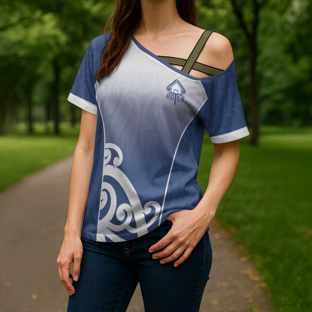 Custom New Zealand Aotea College Cross Shoulder Shirt Maori Koru Pattern