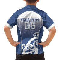 Custom New Zealand Aotea College Family Matching Off Shoulder Short Dress and Hawaiian Shirt Maori Koru Pattern
