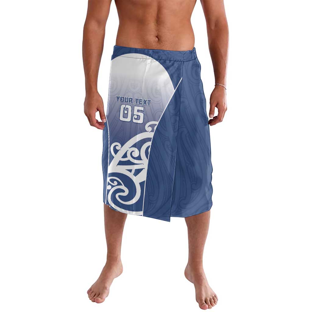 Custom New Zealand Aotea College Lavalava Maori Koru Pattern LT05 Blue - Polynesian Pride