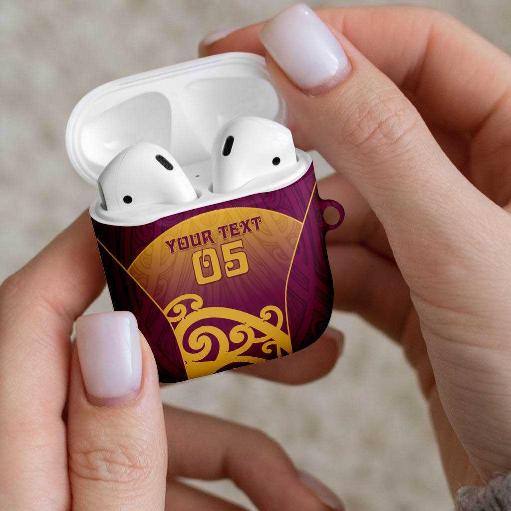 Custom Waiuku College AirPods Case Maori Koru Pattern