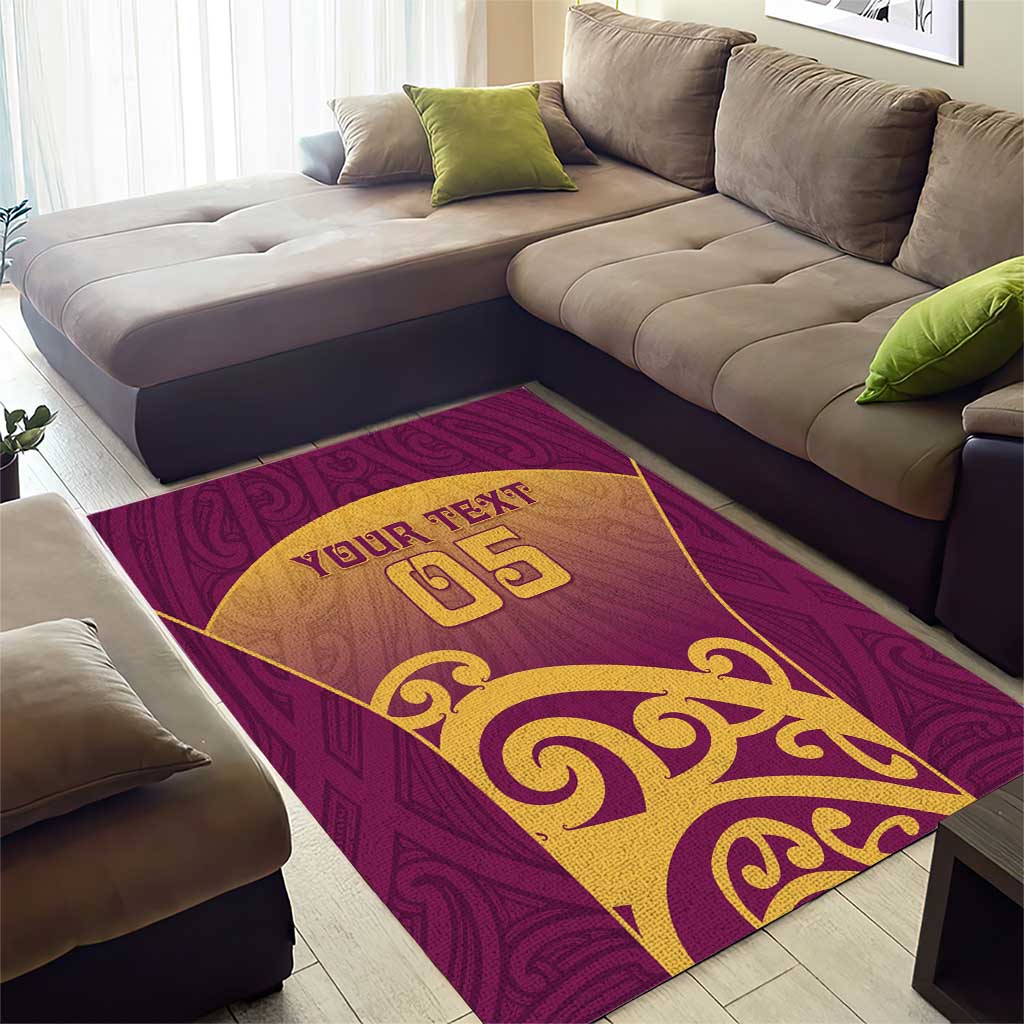 Custom Waiuku College Area Rug Maori Koru Pattern