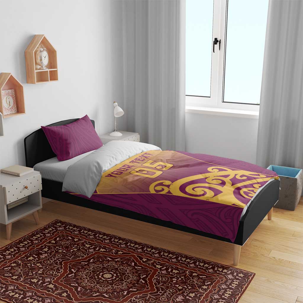 Custom Waiuku College Bedding Set Maori Koru Pattern
