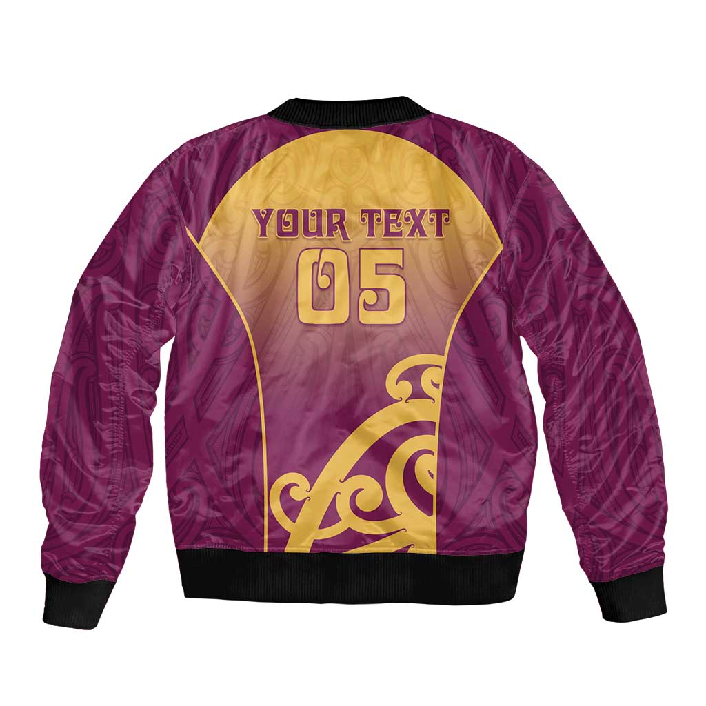 Custom Waiuku College Bomber Jacket Maori Koru Pattern