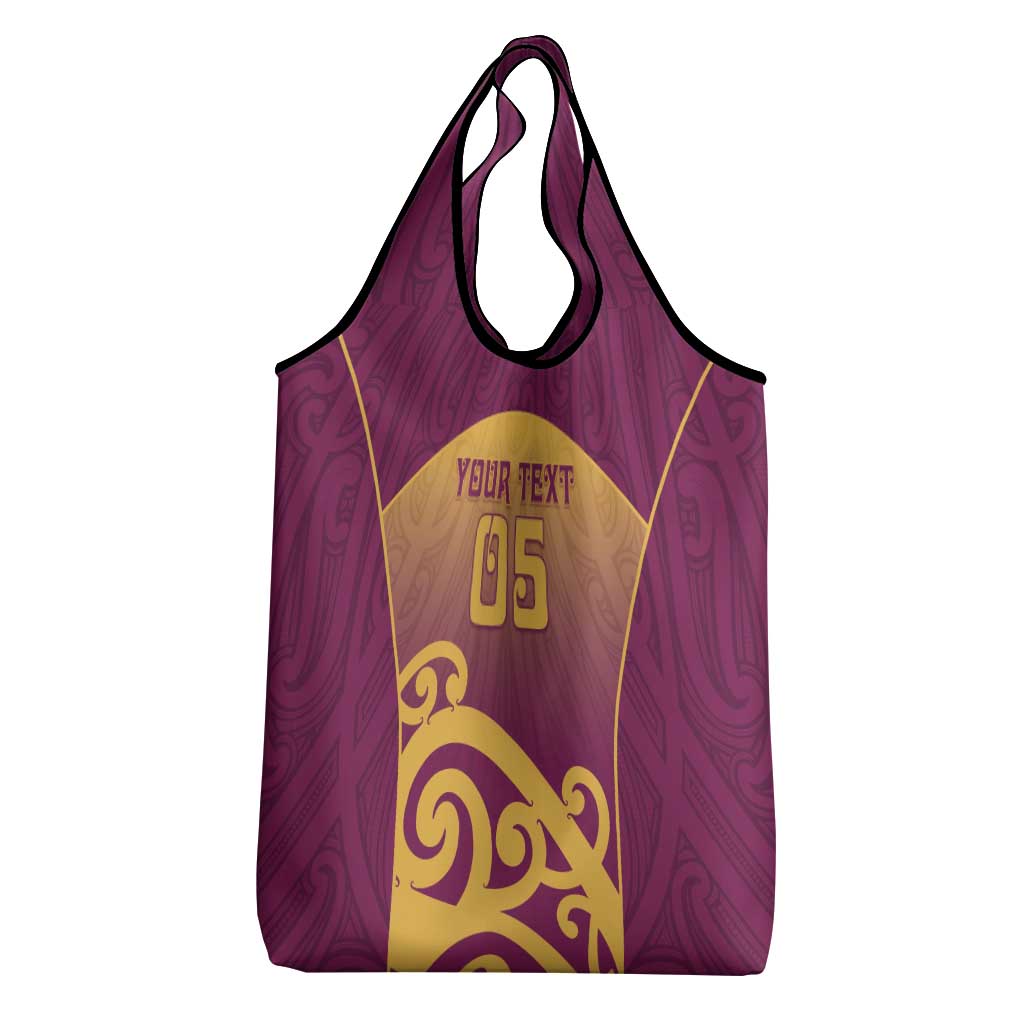 Custom Waiuku College Grocery Bag Maori Koru Pattern
