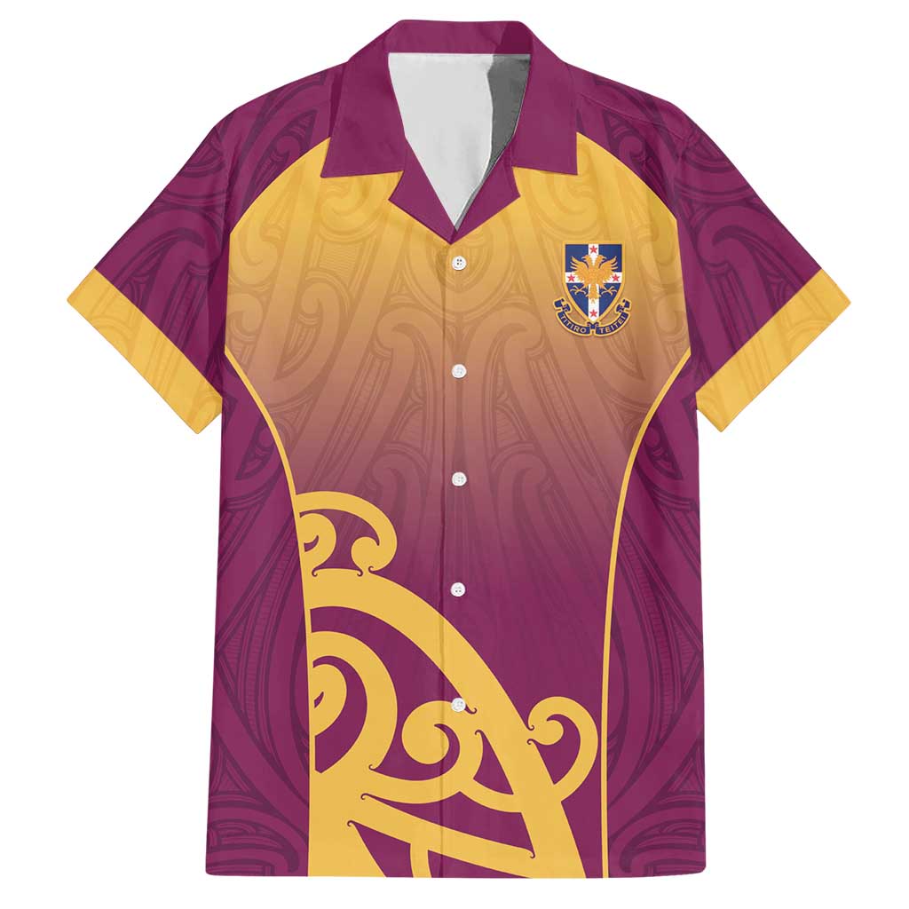 Custom Waiuku College Hawaiian Shirt Maori Koru Pattern