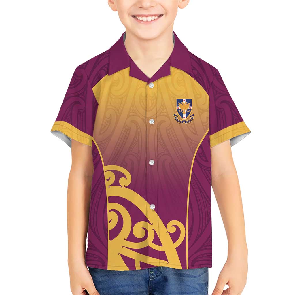 Custom Waiuku College Hawaiian Shirt Maori Koru Pattern