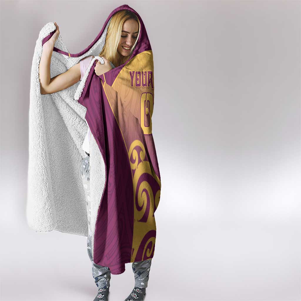 Custom Waiuku College Hooded Blanket Maori Koru Pattern