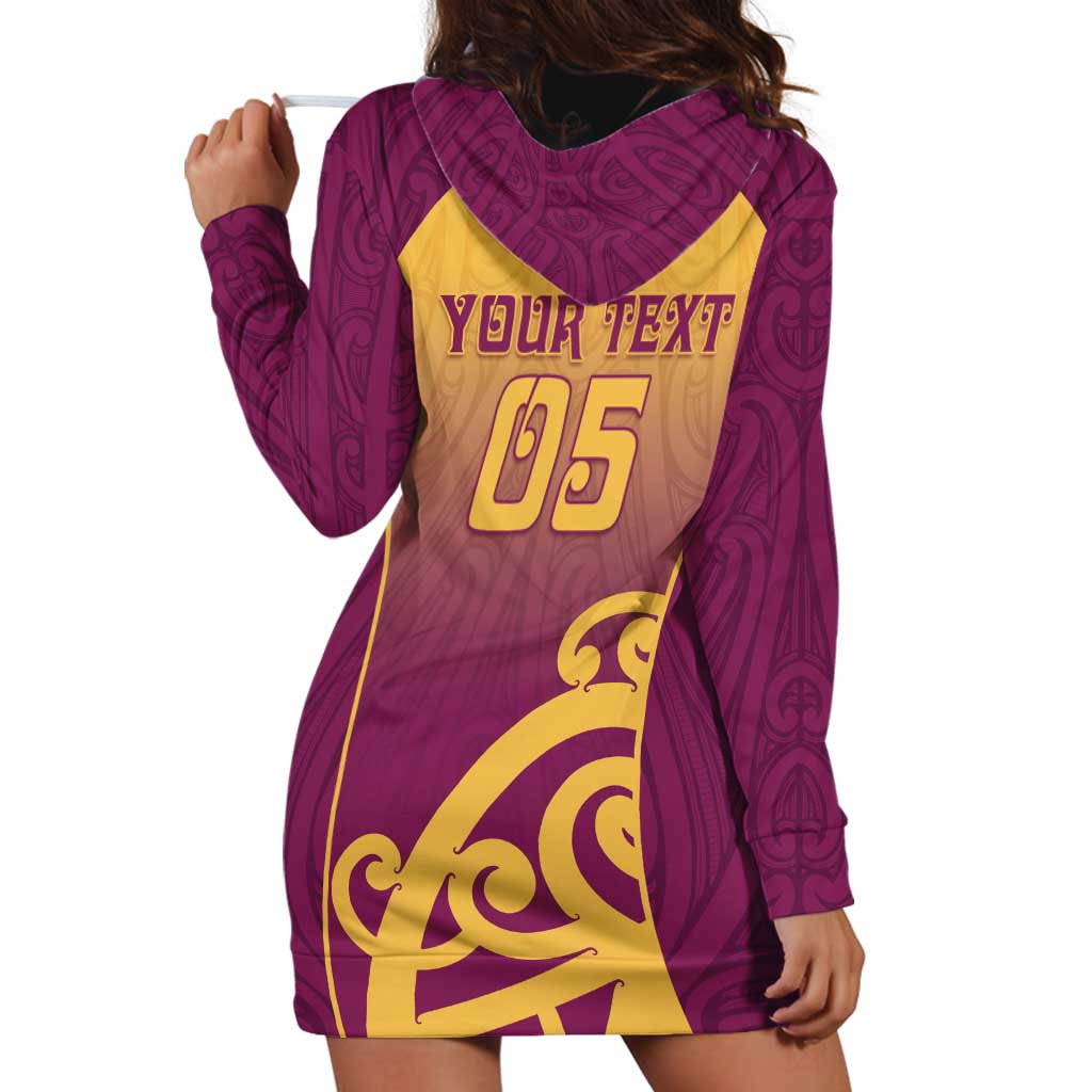 Custom Waiuku College Hoodie Dress Maori Koru Pattern