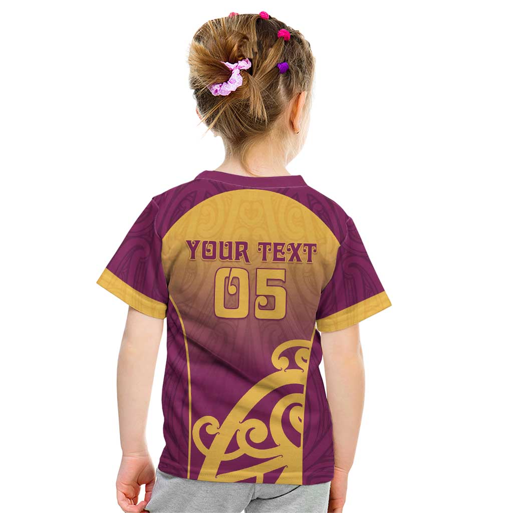 Custom Waiuku College Kid T Shirt Maori Koru Pattern