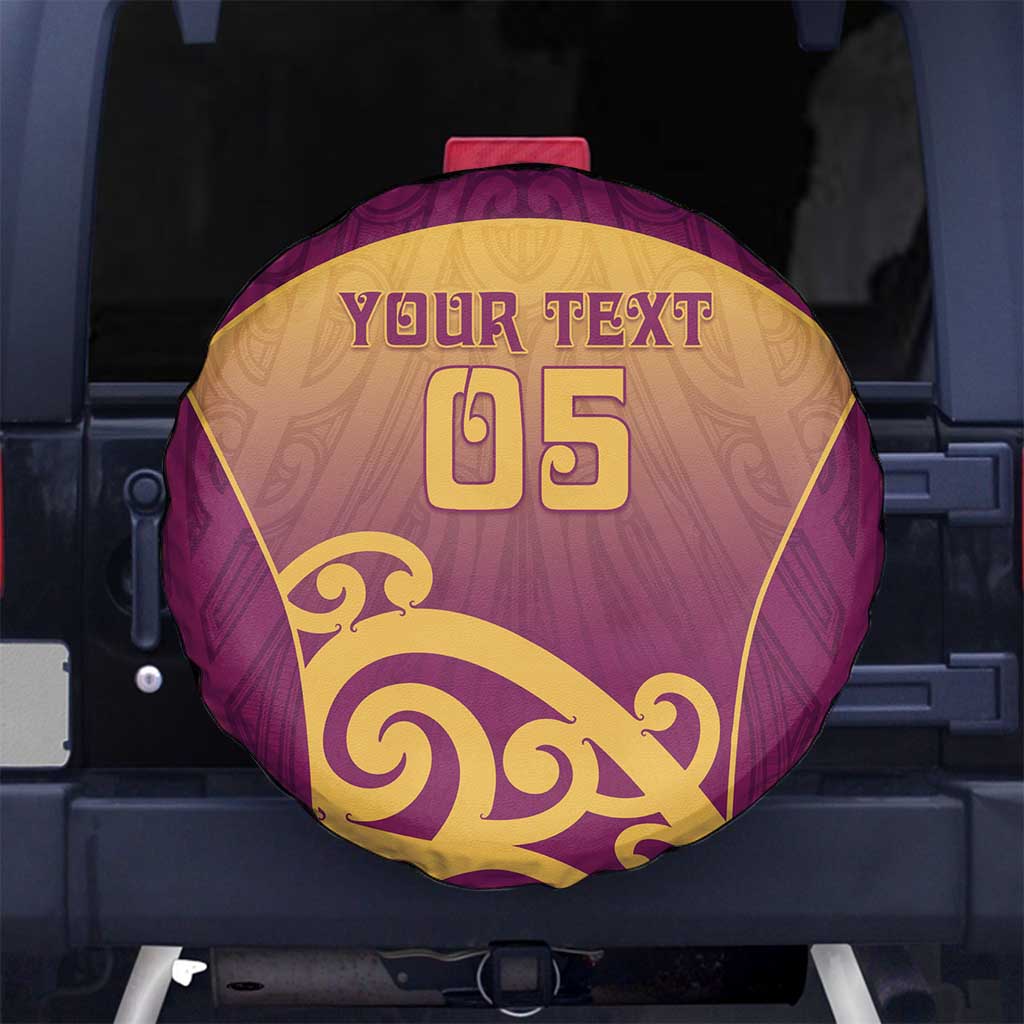 Custom Waiuku College Spare Tire Cover Maori Koru Pattern