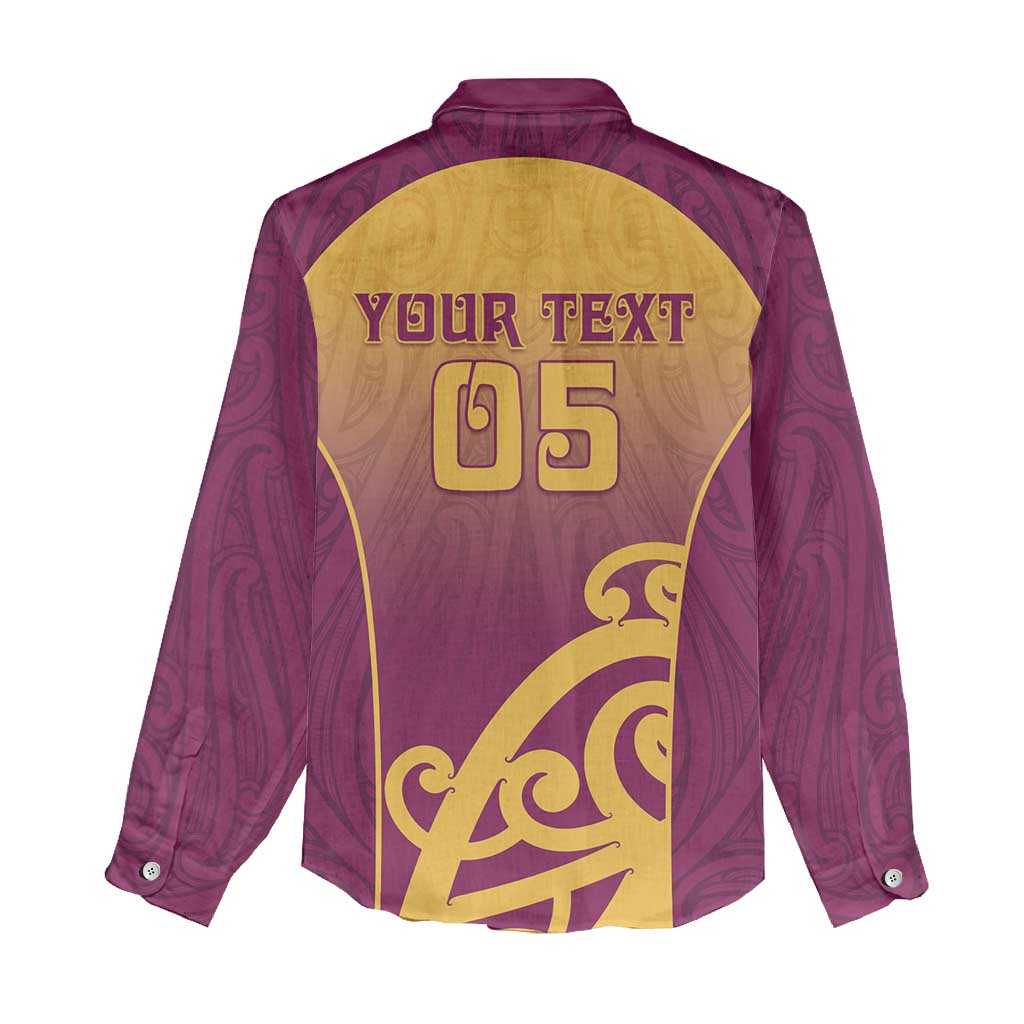 Custom Waiuku College Women Casual Shirt Maori Koru Pattern