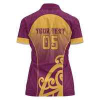 Custom Waiuku College Women Polo Shirt Maori Koru Pattern