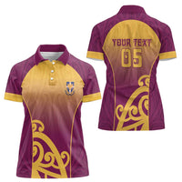 Custom Waiuku College Women Polo Shirt Maori Koru Pattern