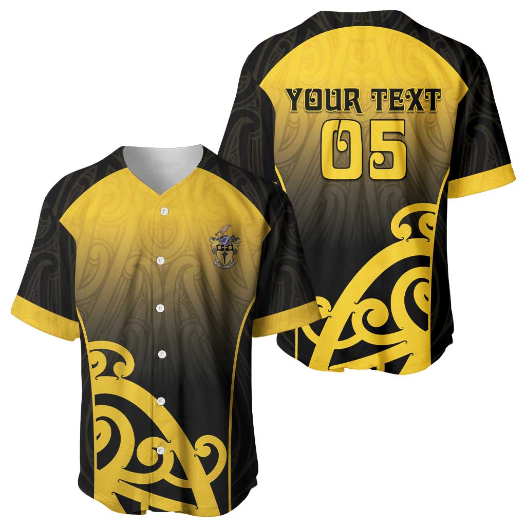 Custom Motueka High School Baseball Jersey Maori Koru Pattern