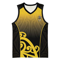 Custom Motueka High School Basketball Jersey Maori Koru Pattern LT05 Unisex Black - Polynesian Pride