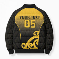 Custom Motueka High School Bomber Puffer Jacket Maori Koru Pattern
