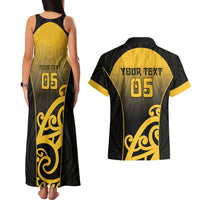 Custom Motueka High School Couples Matching Tank Maxi Dress and Hawaiian Shirt Maori Koru Pattern LT05 - Polynesian Pride