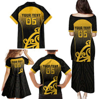 Custom Motueka High School Family Matching Puletasi and Hawaiian Shirt Maori Koru Pattern