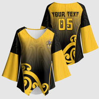 Custom Motueka High School Kimono Sleeve Blouse Maori Koru Pattern