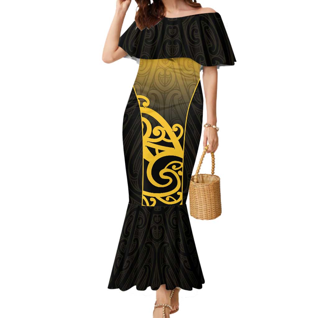 Custom Motueka High School Mermaid Dress Maori Koru Pattern