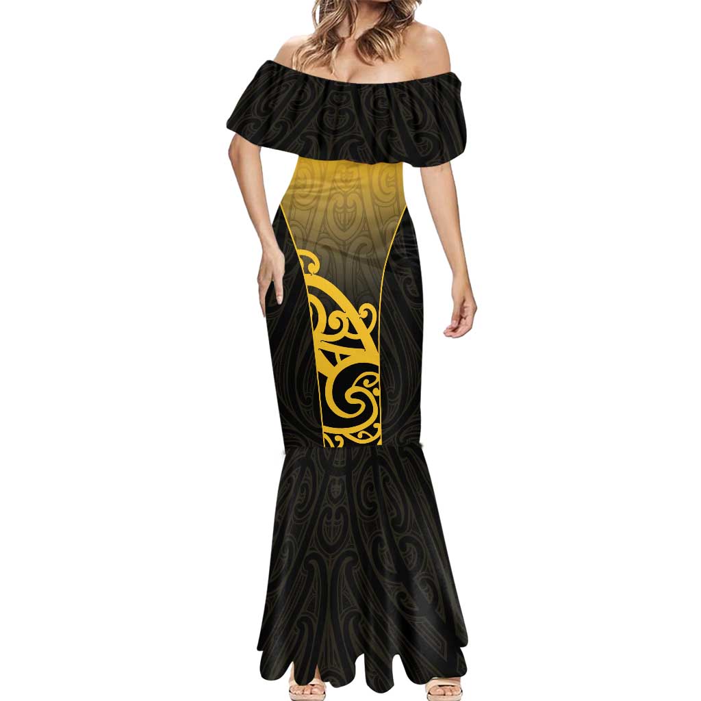 Custom Motueka High School Mermaid Dress Maori Koru Pattern
