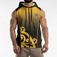 Custom Motueka High School Sleeveless Zip Hoodie Maori Koru Pattern