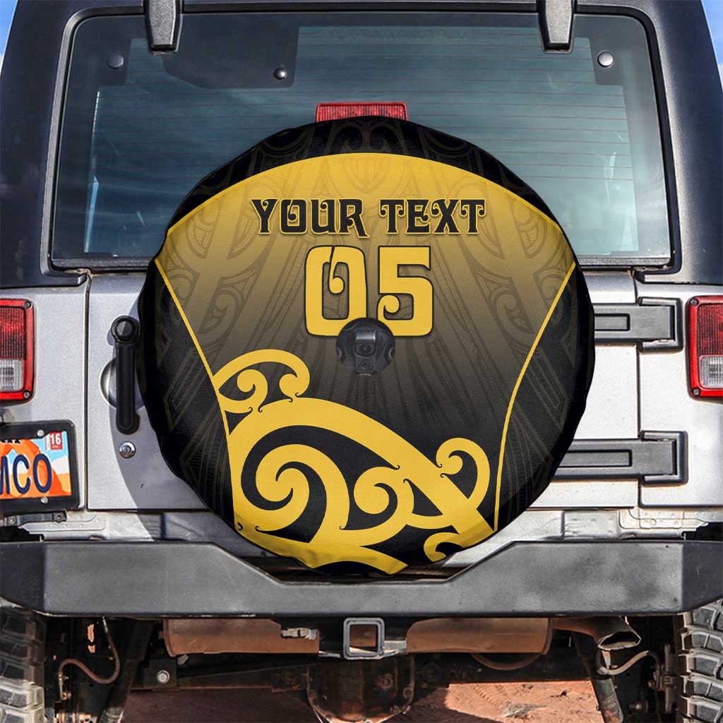 Custom Motueka High School Spare Tire Cover Maori Koru Pattern LT05 Black - Polynesian Pride