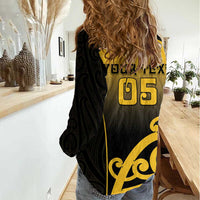 Custom Motueka High School Women Casual Shirt Maori Koru Pattern