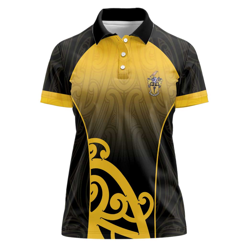 Custom Motueka High School Women Polo Shirt Maori Koru Pattern