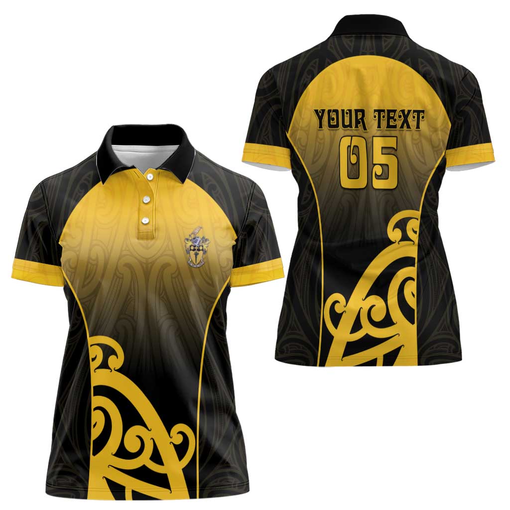 Custom Motueka High School Women Polo Shirt Maori Koru Pattern