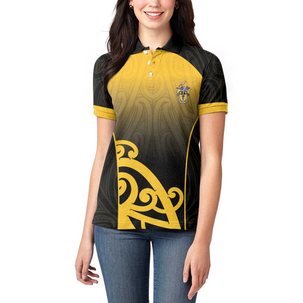 Custom Motueka High School Women Polo Shirt Maori Koru Pattern