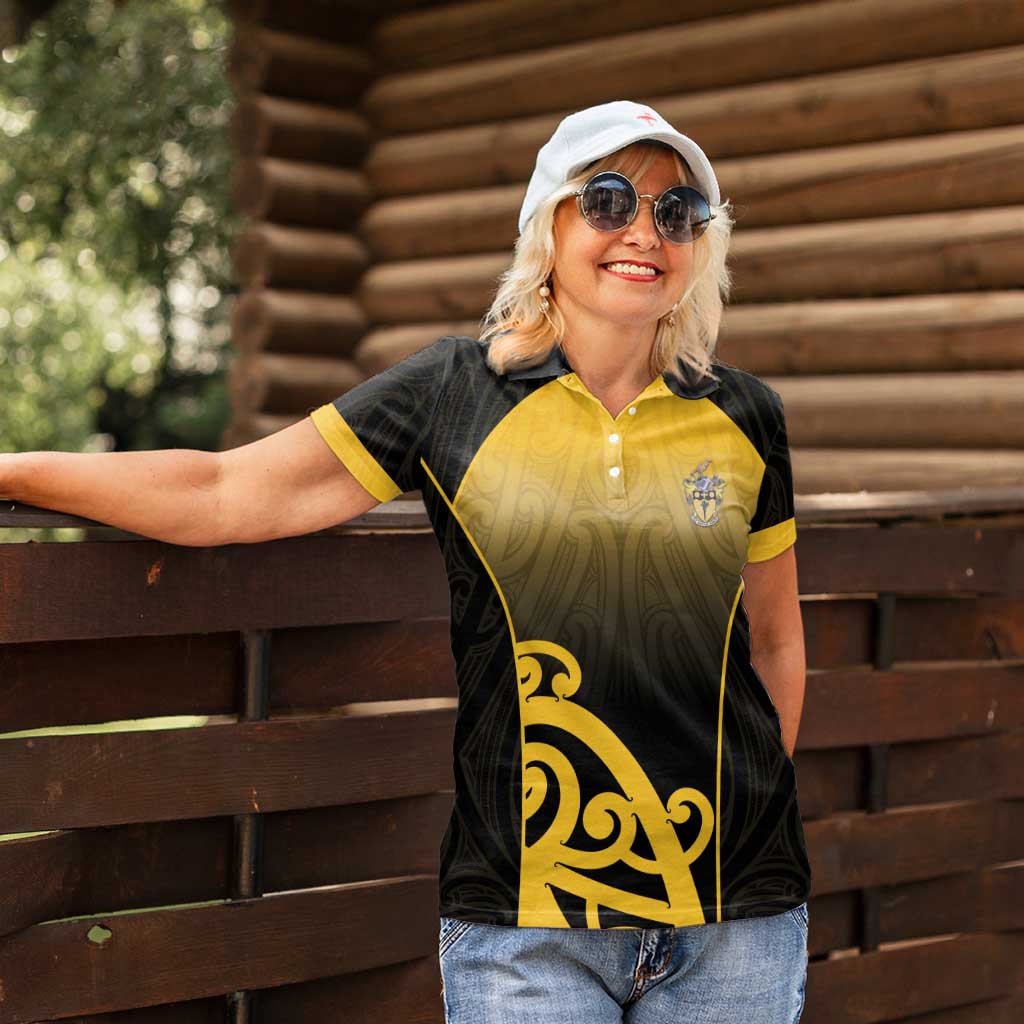 Custom Motueka High School Women Polo Shirt Maori Koru Pattern