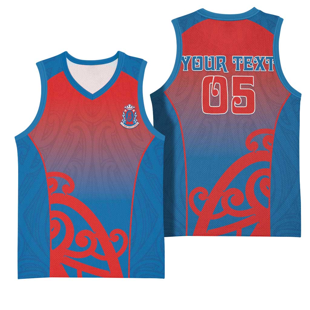 Custom St Joseph's Maori Girls' College Basketball Jersey Maori Koru Pattern
