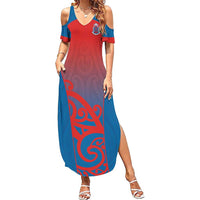 Custom St Joseph's Maori Girls' College Family Matching Summer Maxi Dress and Hawaiian Shirt Maori Koru Pattern