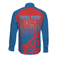 Custom St Joseph's Maori Girls' College Long Sleeve Button Shirt Maori Koru Pattern LT05 - Polynesian Pride