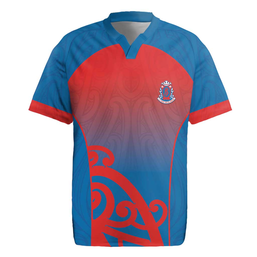 Custom St Joseph's Maori Girls' College Rugby Jersey Maori Koru Pattern LT05 Blue - Polynesian Pride
