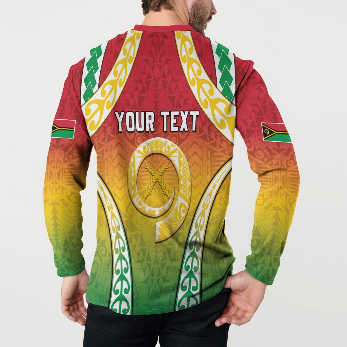 Personalised Vanuatu Button Sweatshirt Proud To Be A Ni-Van With Tribal Pattern