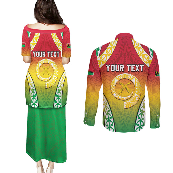 Personalised Vanuatu Couples Matching Tank Maxi Dress and Long Sleeve Button Shirts 44th Hapi Indipendens Long LT7 main image 1